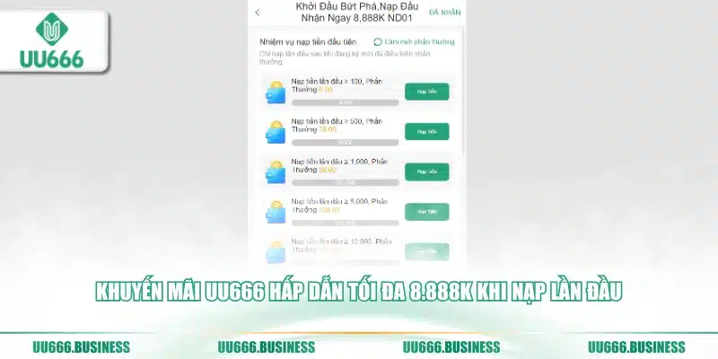 nạp lần đầu Khuyến mãi UU666 