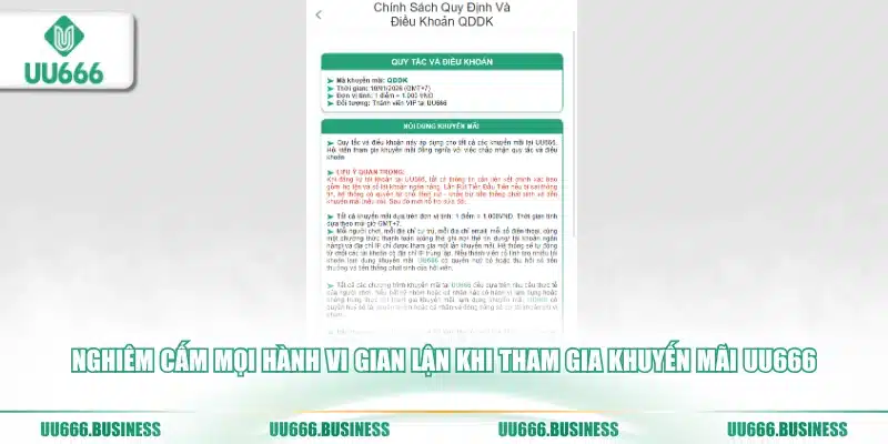 Nghiêm cấm mọi hành vi gian lận